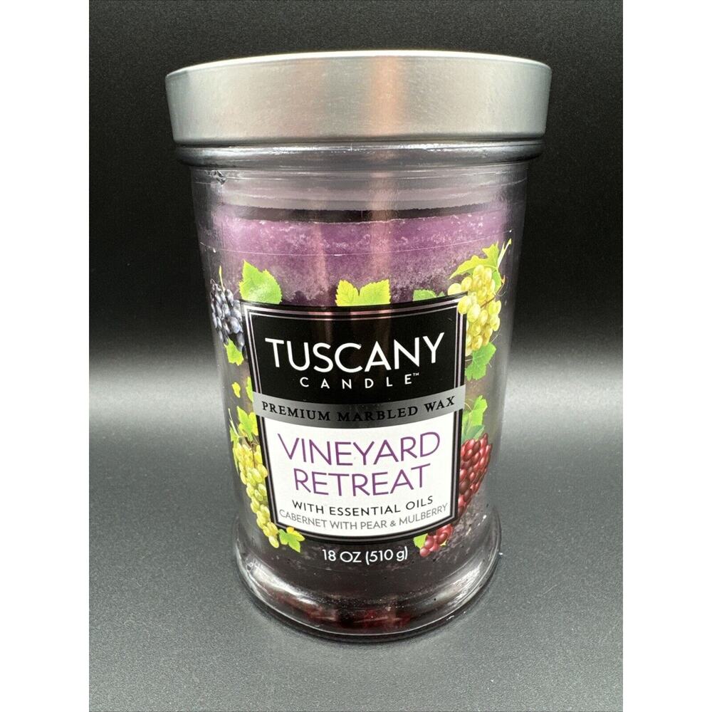 1 Tuscany Candle Vineyard Retreat with Essential Oils 2-Wick Large Candle 18 oz.